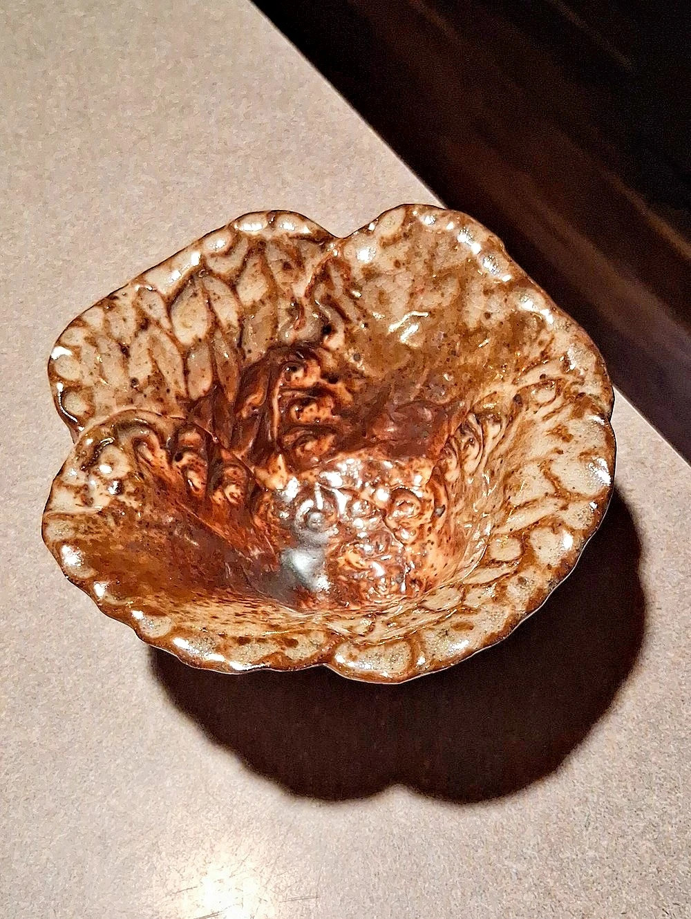 Handmade Salt Fired Textured Bowl
